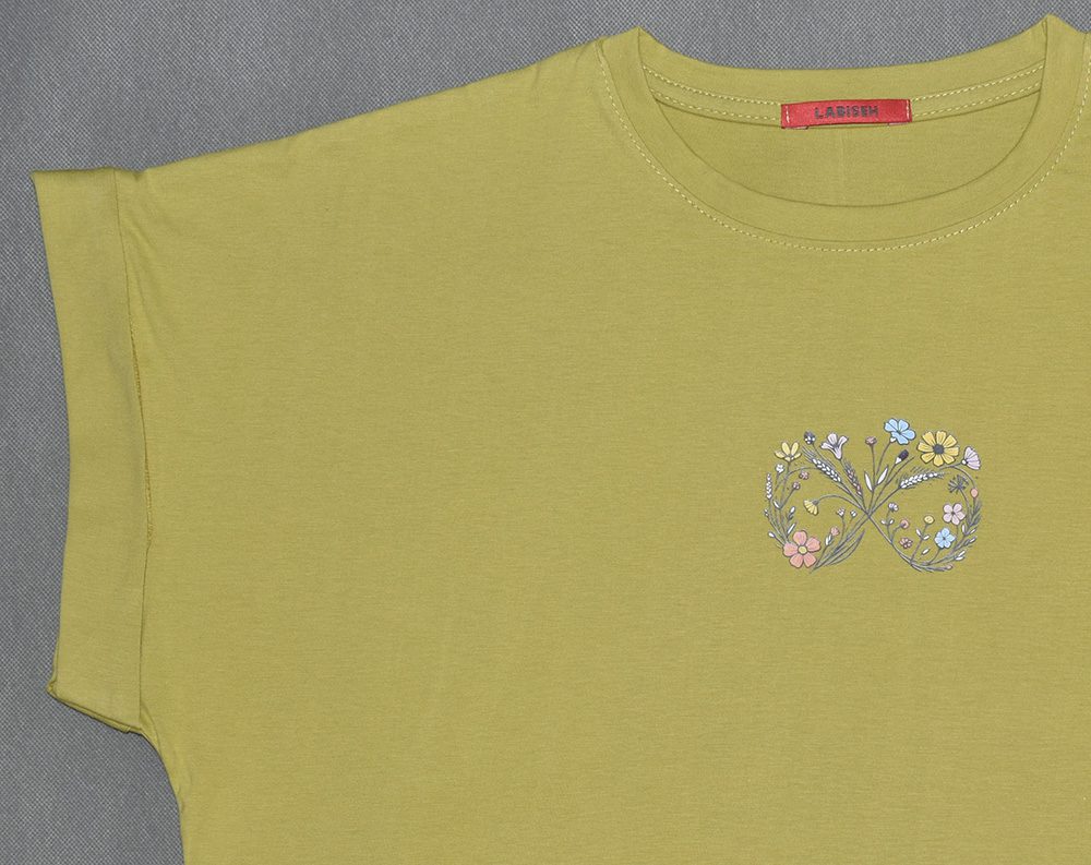 تیشرت زنانه پارچه پنبه آستین پاکتی